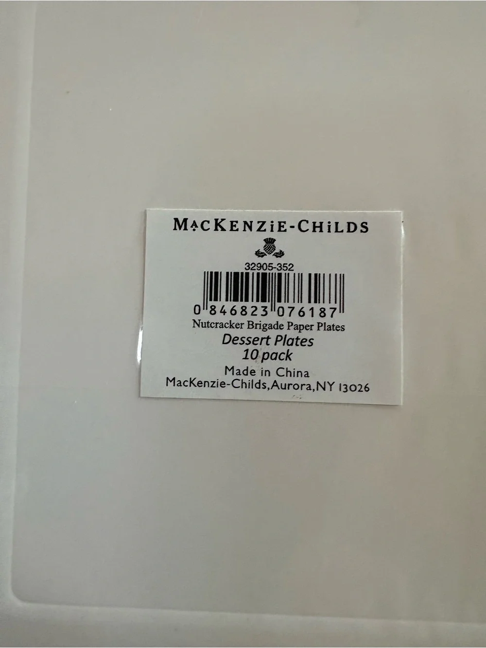 NIP Mackenzie Childs Nutcracker Brigade Dessert Paper Plates 10 Pack